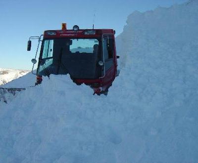 9-6-12 - The Groomer clearing avalanche debris off the road