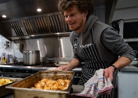 Wonderfull dinners served up after a full day in the snow.